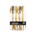 Infinity Flatware Collection Gold Soup Spoons - 32 Count#Color_Gold#Type_Soup Spoons - 32 Count