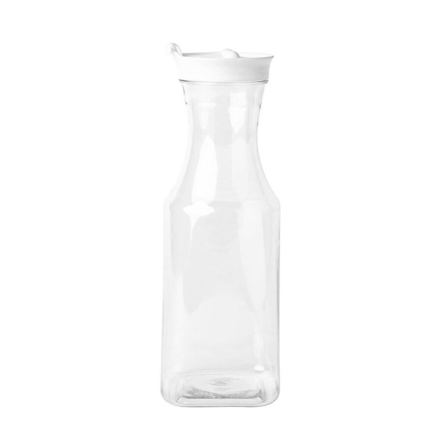Square Pitcher With White Lid 34 oz - The Closeout Connection 