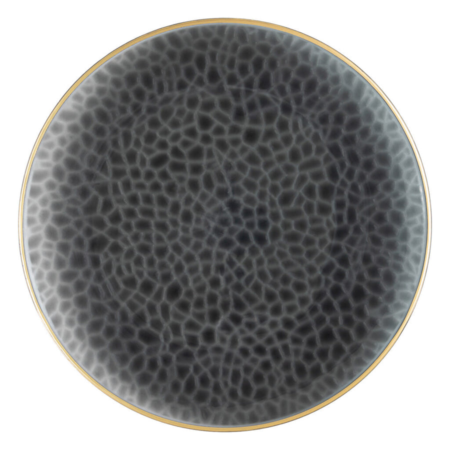 Hammered Black Transparent Gold Rim Chargers 13" - 4 Count