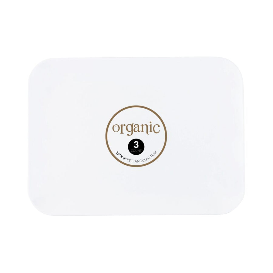 Organic White Tray 8" x 11" - 3 Count