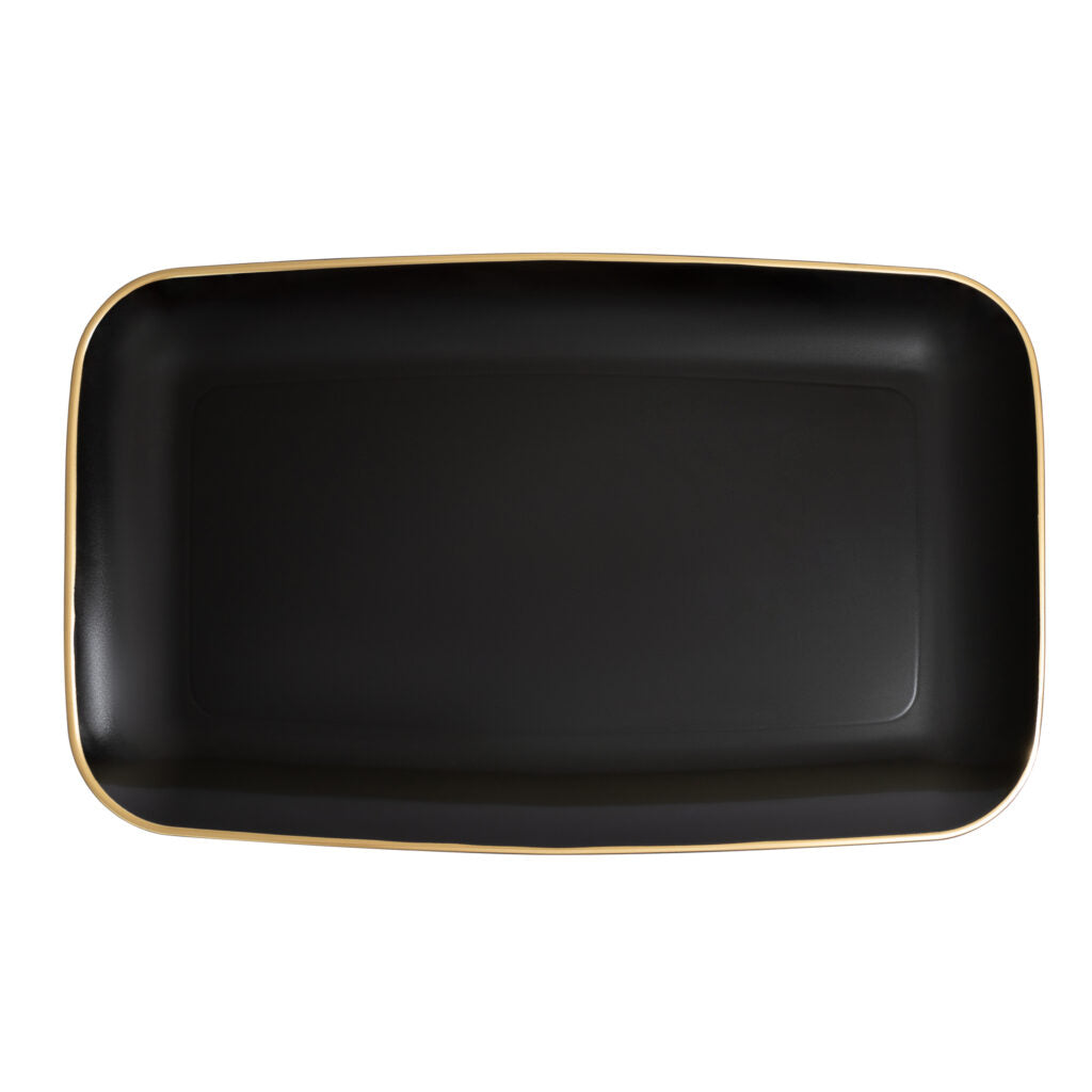 Organic Gold Rim Tray Rectangle Black lifestyle#Color_Black