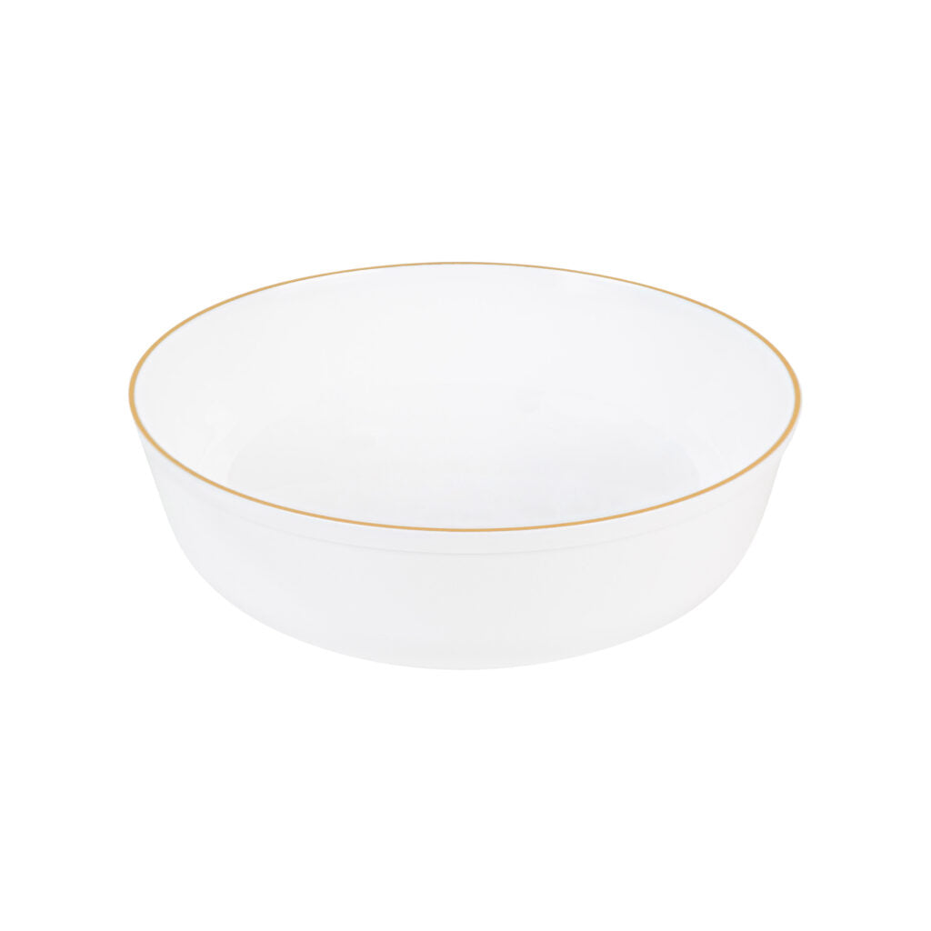 Edge Collection 16 oz Soup Bowl White/Gold Rim#Color_White-Gold#Size_16 oz Soup Bowl