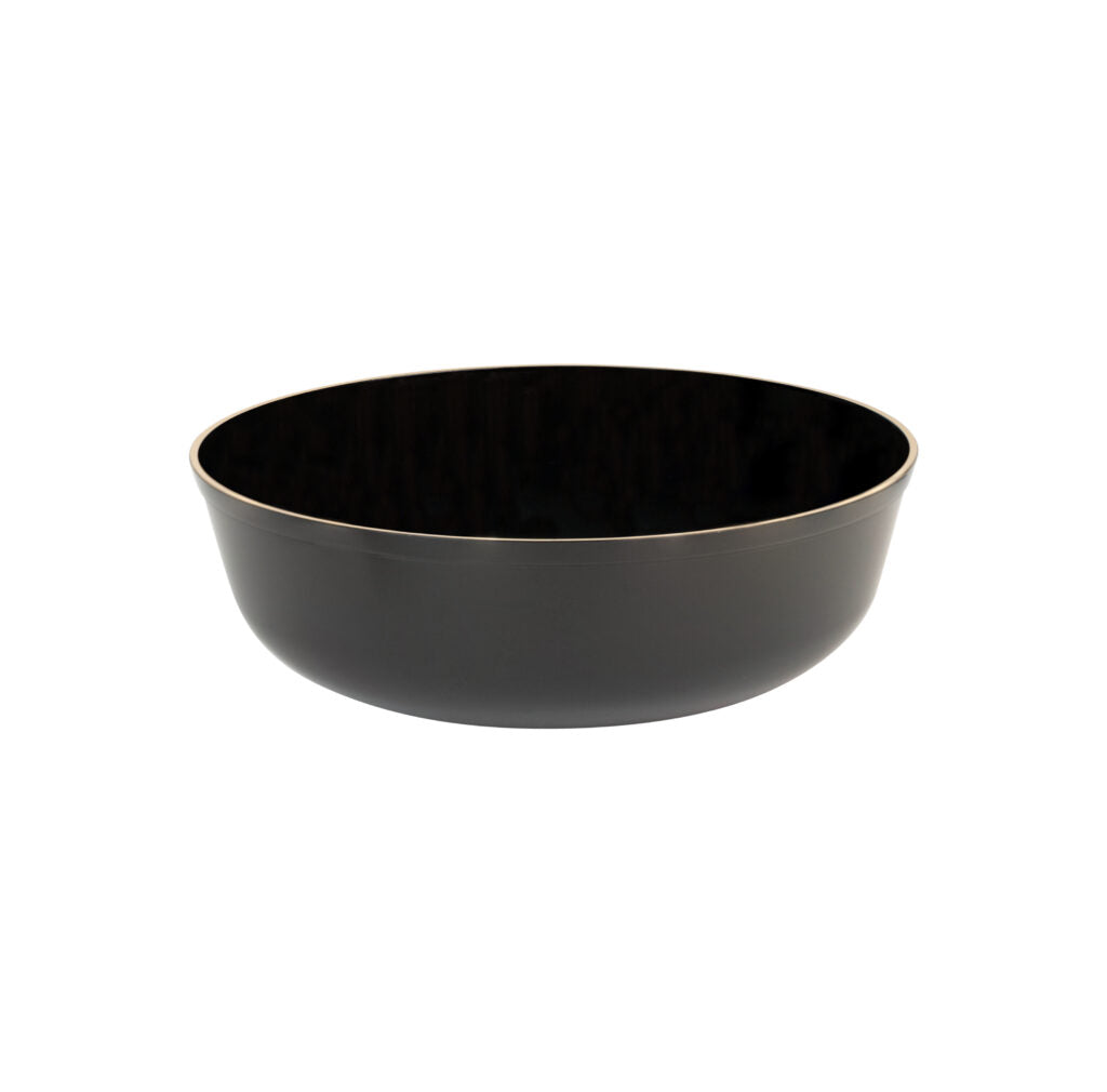 Edge Collection Soup Bowls Black/Gold Rim 16 oz - 10 Count