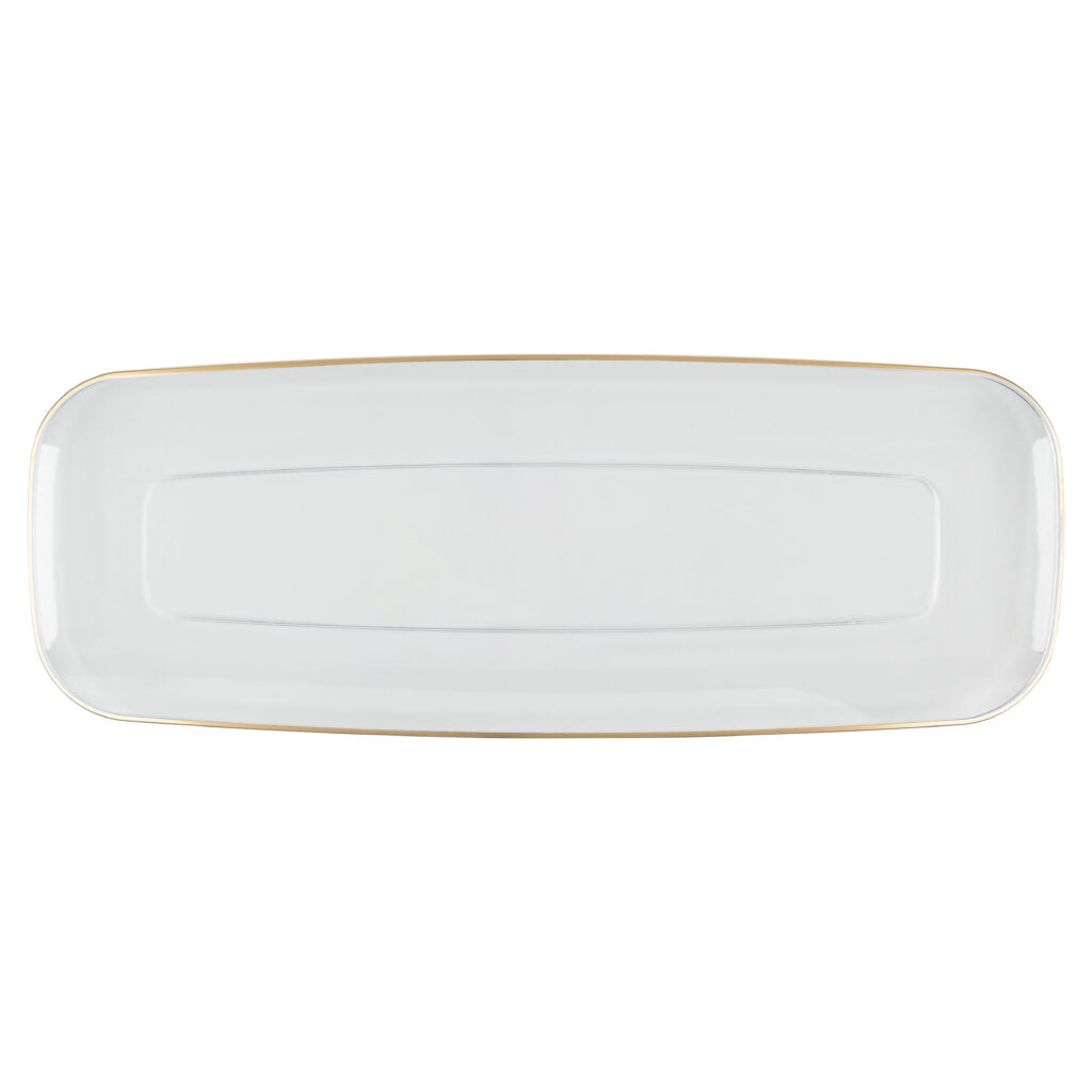 Organic Clear/Gold Rim Tray Rectangle 17.5" - 2 Count