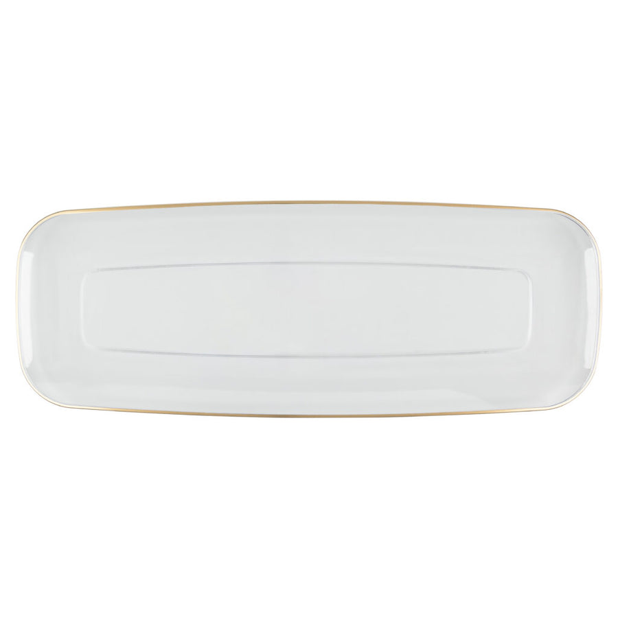 Organic Clear/Gold Rim Tray Rectangle 17.5" - 2 Count