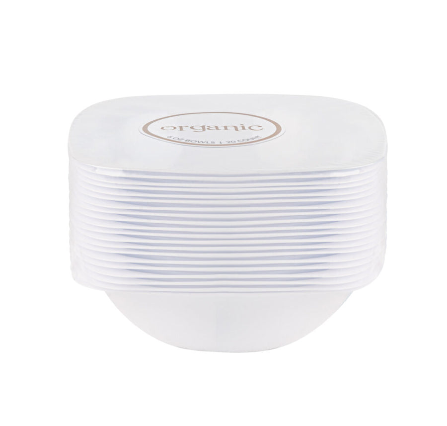 Organic Square White 6 oz Bowls - The Closeout Connection