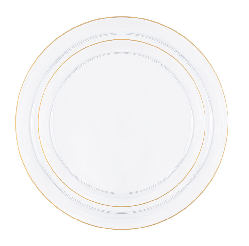 Edge Collection Clear/Gold Rim Combo Plates - 20 Count