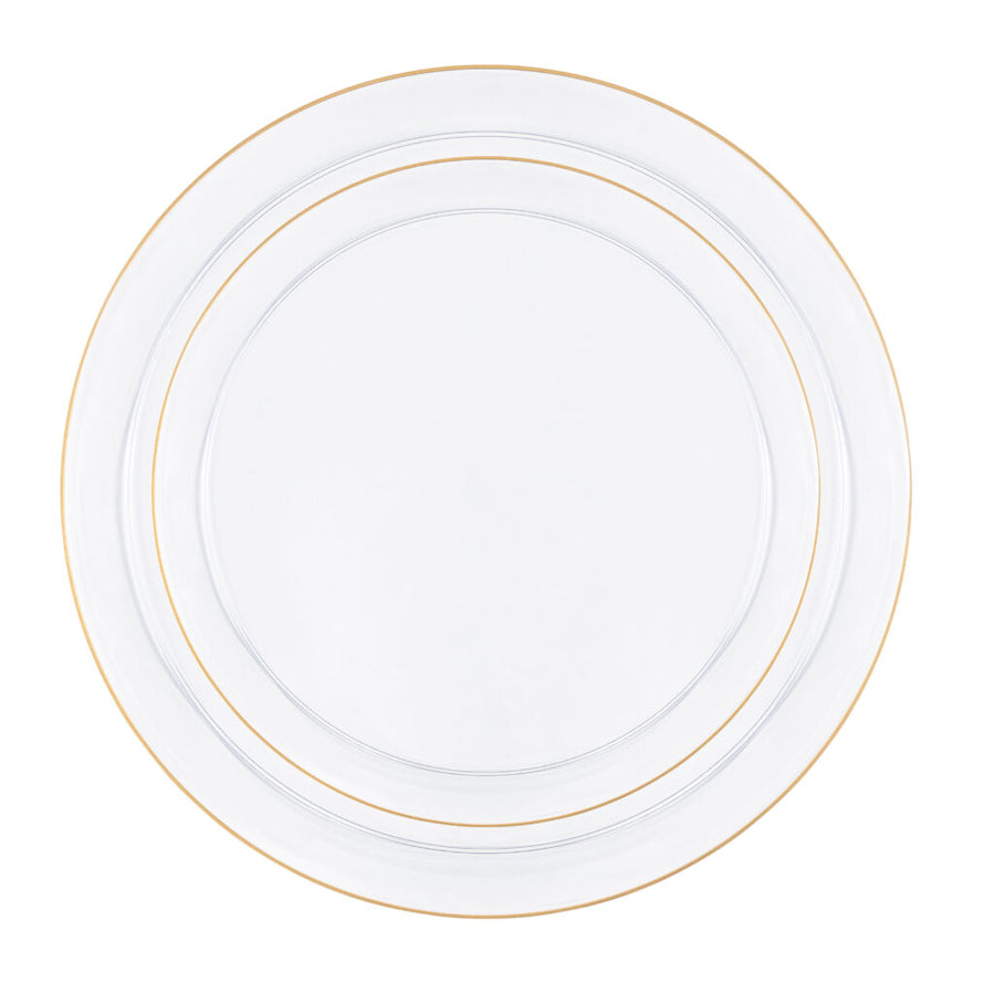 Edge Collection Clear/Gold Rim Combo Plates - 20 Count