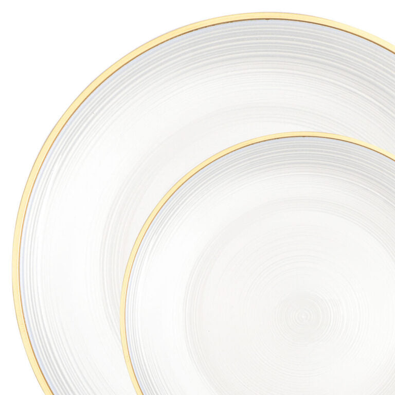 Crystal Design Combo Plates 7" & 10" - 32 Count - Pearl