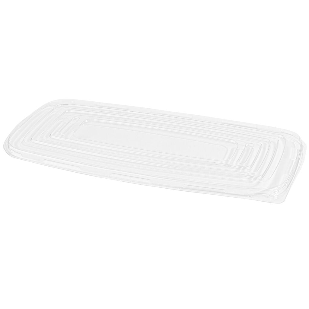 Organic Rectangle Bowl Flat Lid Clear 17.5″ - 1 Count