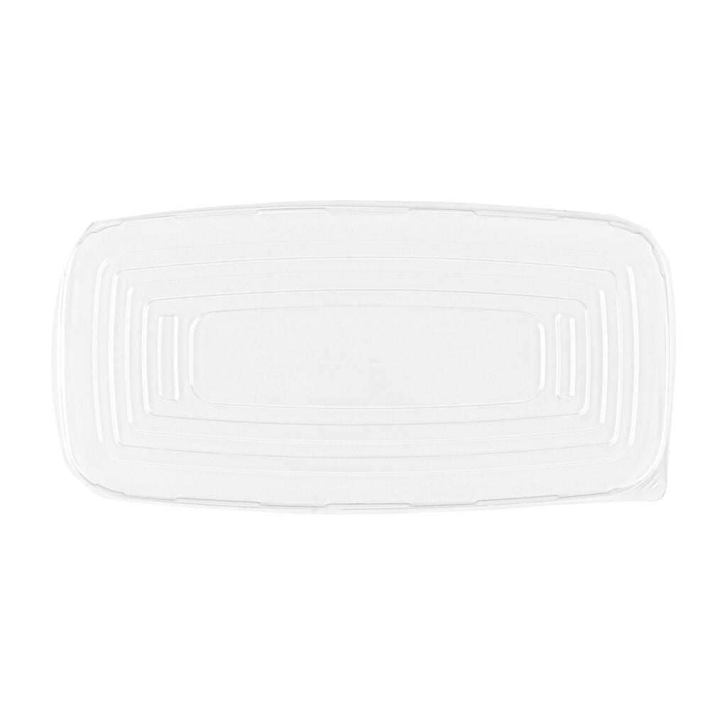 Organic Rectangle Salad Bowl Flat Lid Clear 10.6″ - The Closeout Connection#Color_Clear