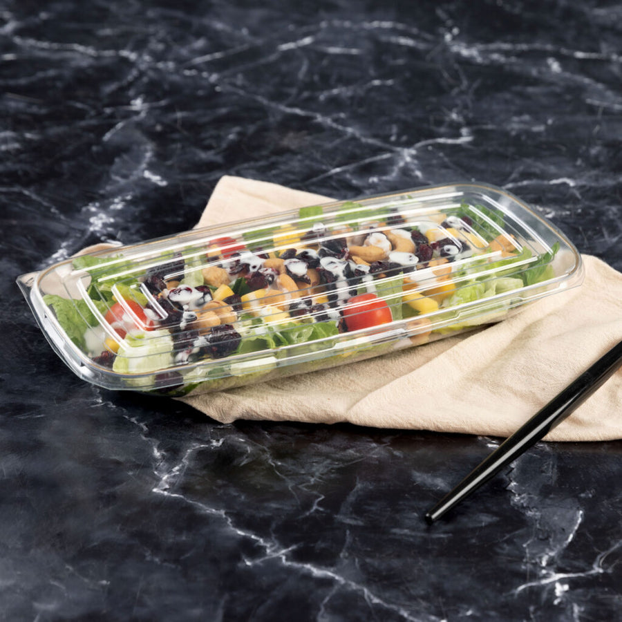 Organic Rectangle Tray Flat Lid Clear 10.6″ - The Closeout Connection