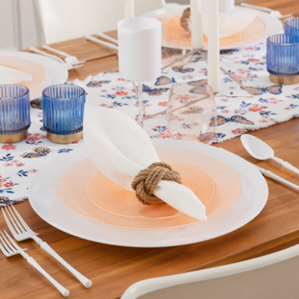 Crystal Design Combo Plates Peach Transparent - 32 ct