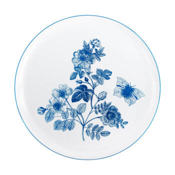 French Toile Plates - 8" & 10" Combo#Color_White-Navy Blue