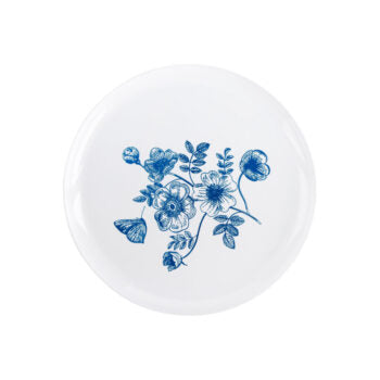French Toile Plates - 8" & 10" Combo#Color_White-Navy Blue