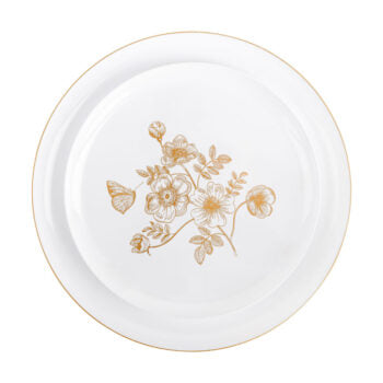 French Toile Plates - 8" & 10" Combo - Gold/White#Color_Gold-White