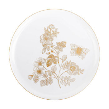 French Toile Plates - 8" & 10" Combo - Gold/White#Color_Gold-White