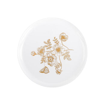 French Toile Plates - 8" & 10" Combo - Gold/White#Color_Gold-White