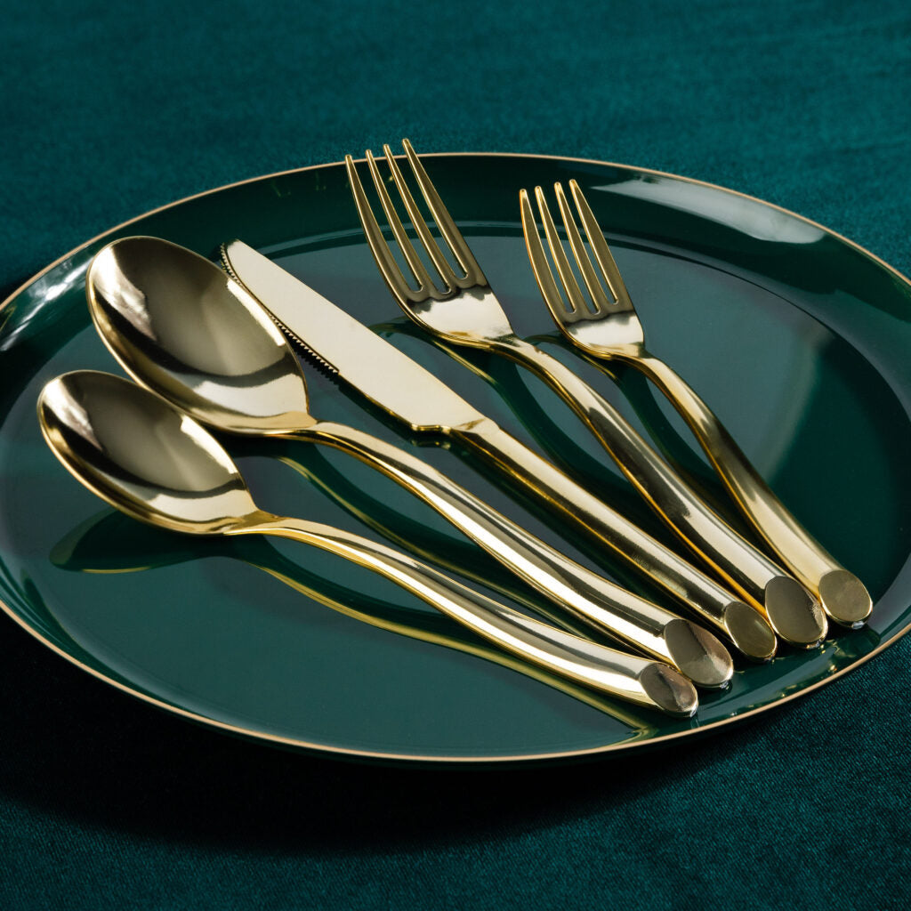 Suave Flatware Gold place setting detail#Color_Gold