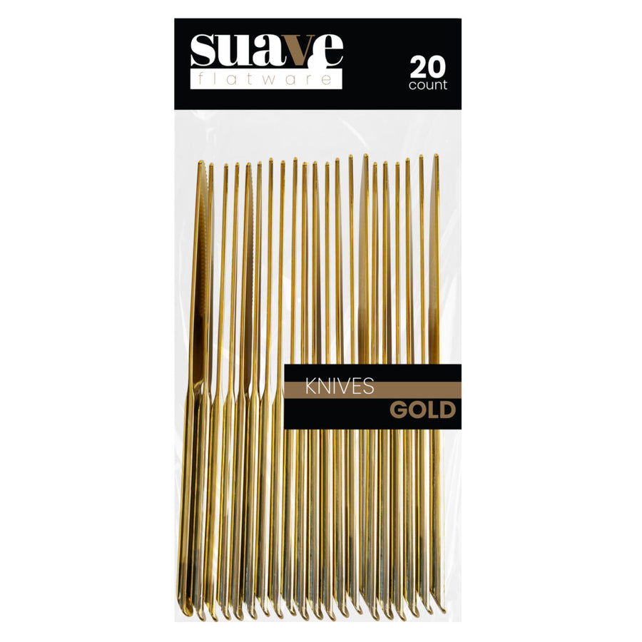 Suave Flatware Gold Knives - 20 Count
