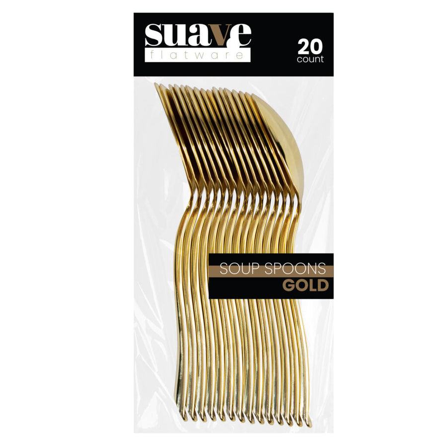 Suave Flatware Gold Soup Spoons - 20 Count