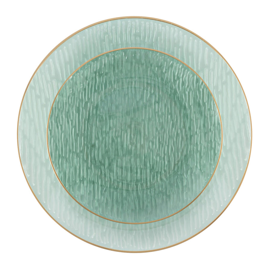 Icicles Plates Green/Gold Rim 7" & 10" Combo Plates - 24 Count