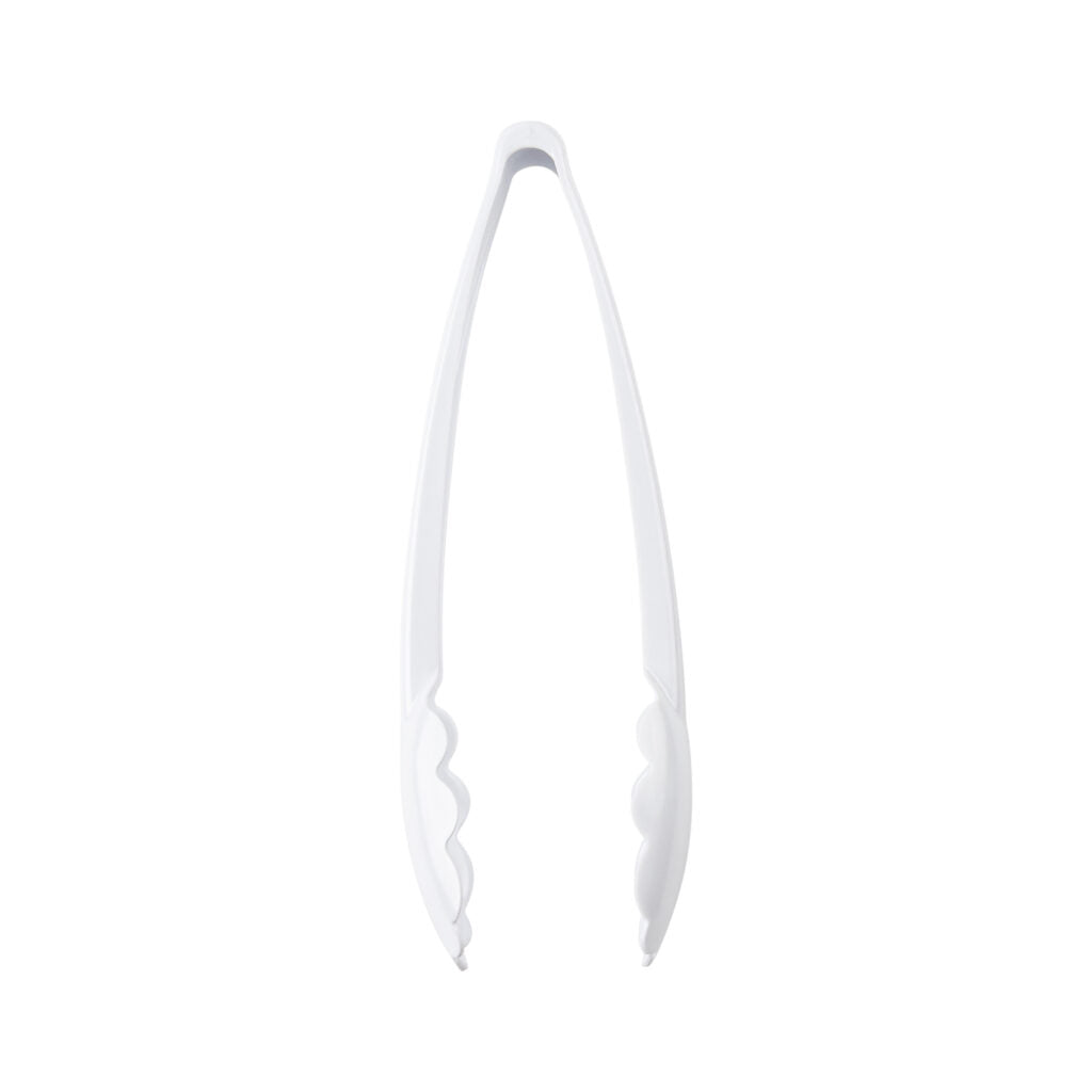 Scalloped Tongs White 9″ - 2 Count - The Closeout Connection#Color_White
