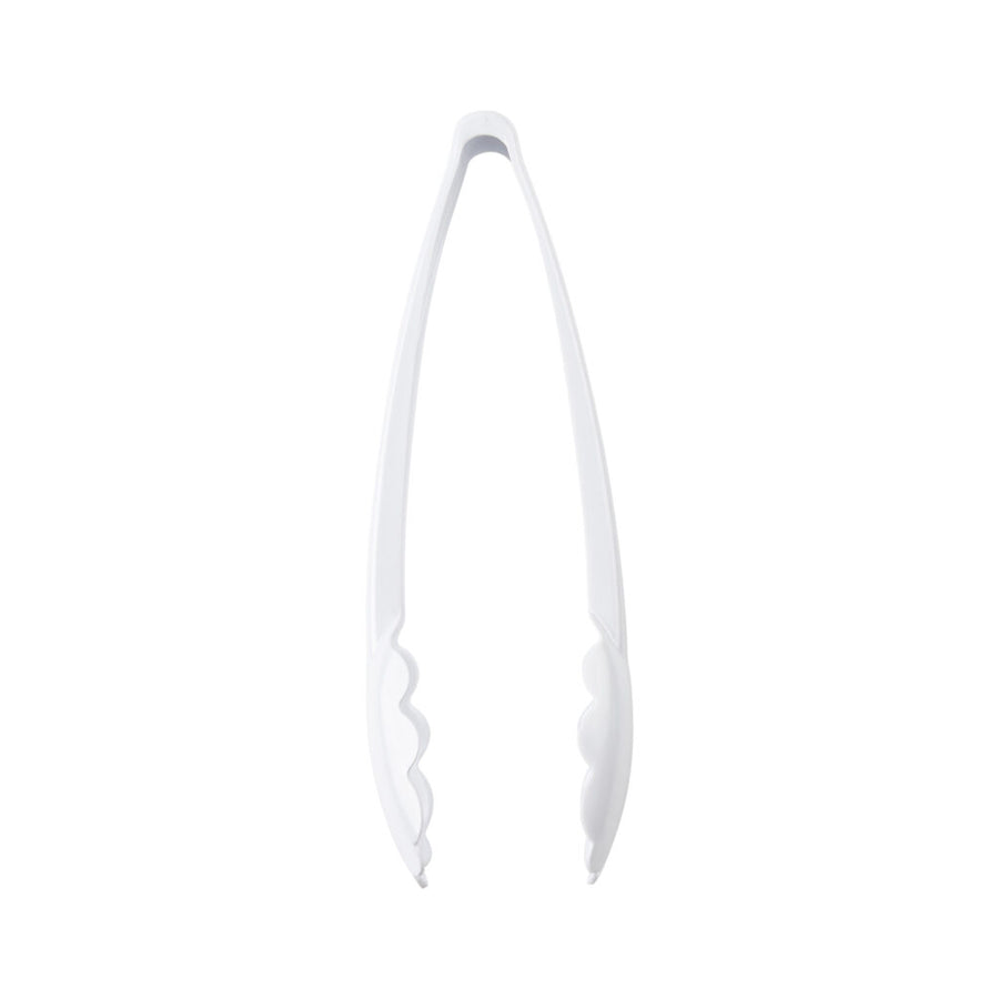 Scalloped Tongs White 9″ - 2 Count - The Closeout Connection