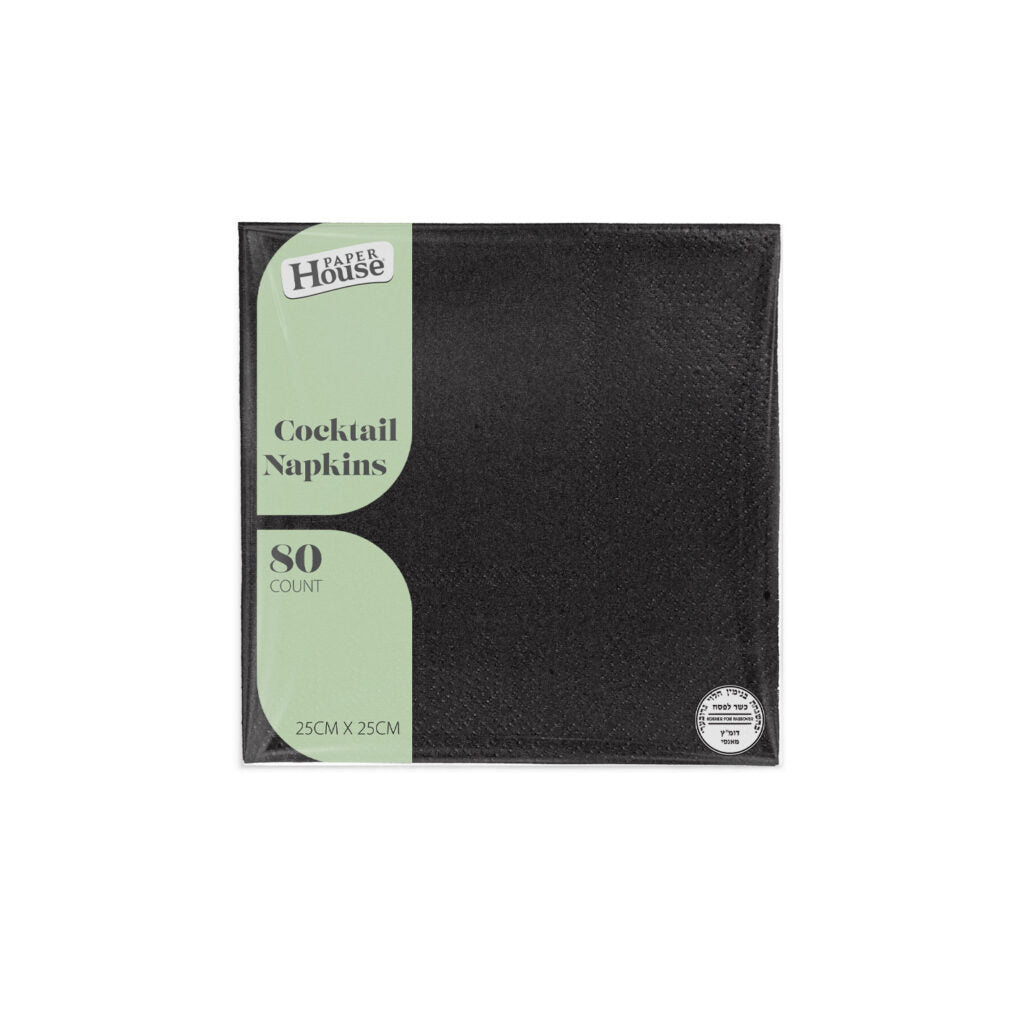 Black Cocktail Napkins - 80 Count