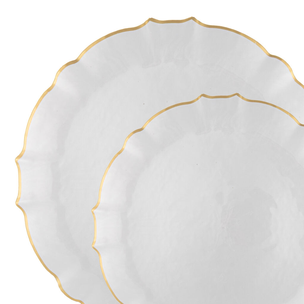 Aristocratic Pearl & Gold Rim Plate Combo 24 Count - The Closeout Connection