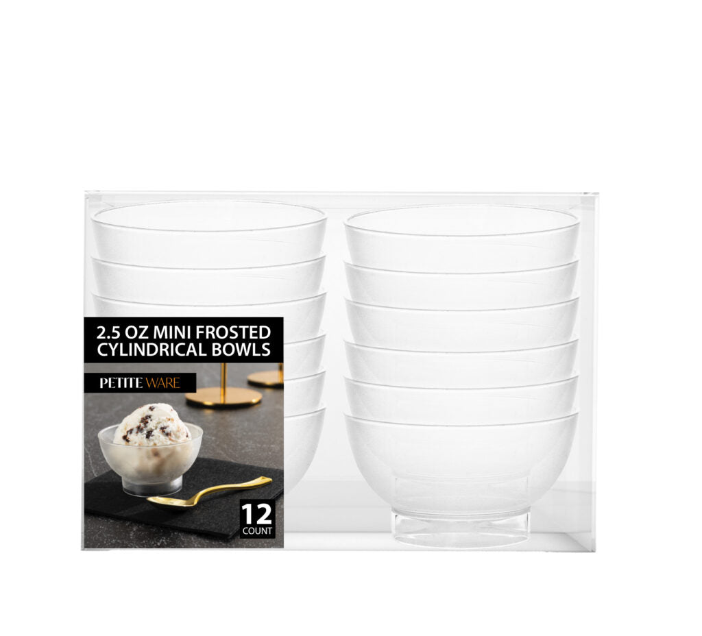 Mini Round Frosted Bowls 2.5 oz - 12 Count
