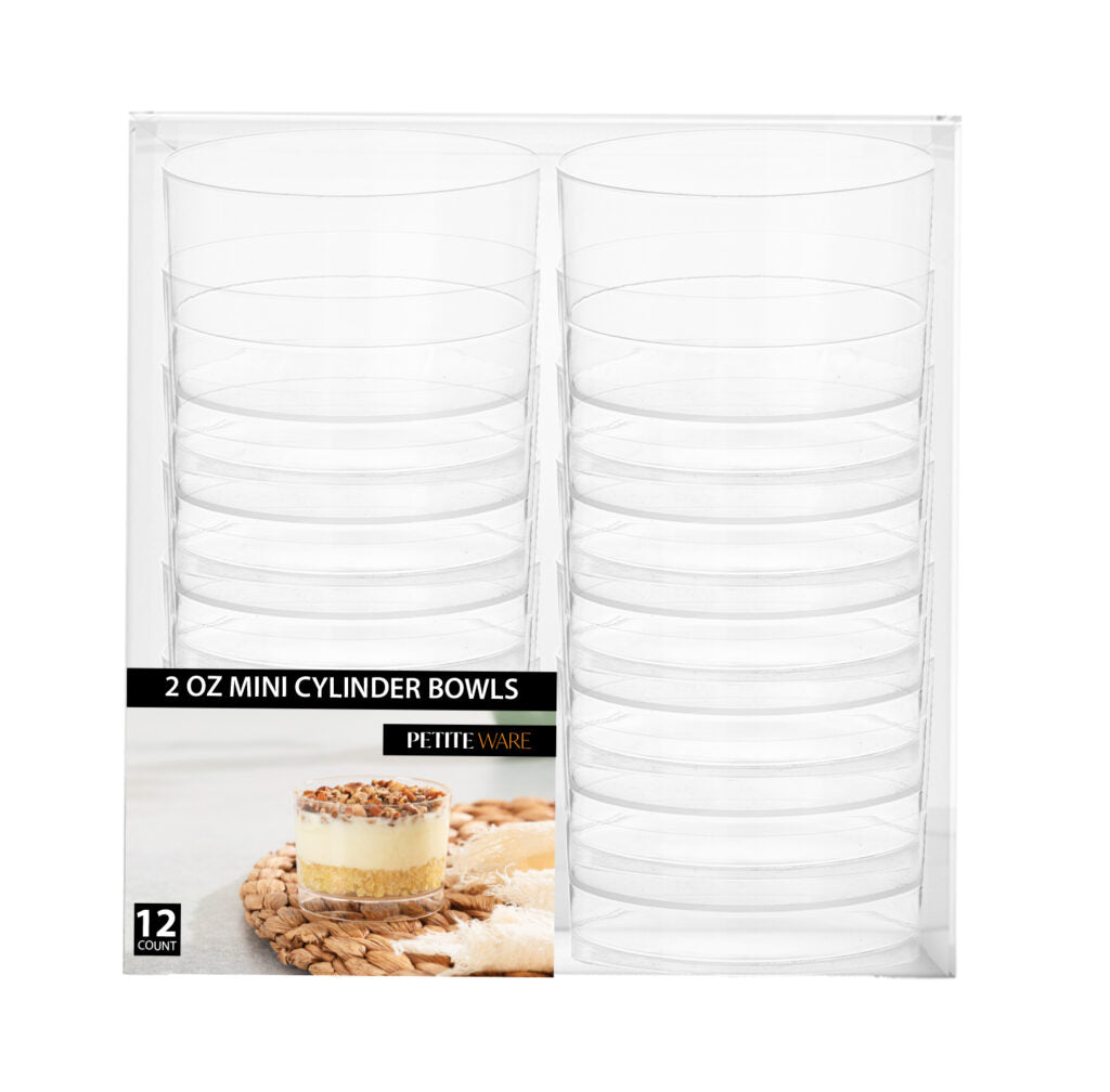 Mini Cylinder Bowls 2 oz - 12 Count