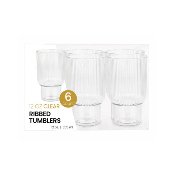 Ribbed Tumblers 12 oz - 6 Count