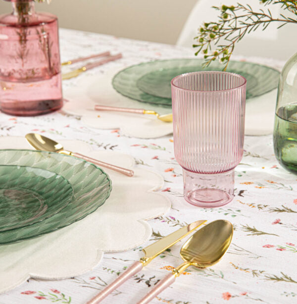 Ribbed Tumblers 12 oz Pink - 6 Count - The Closeout Connection