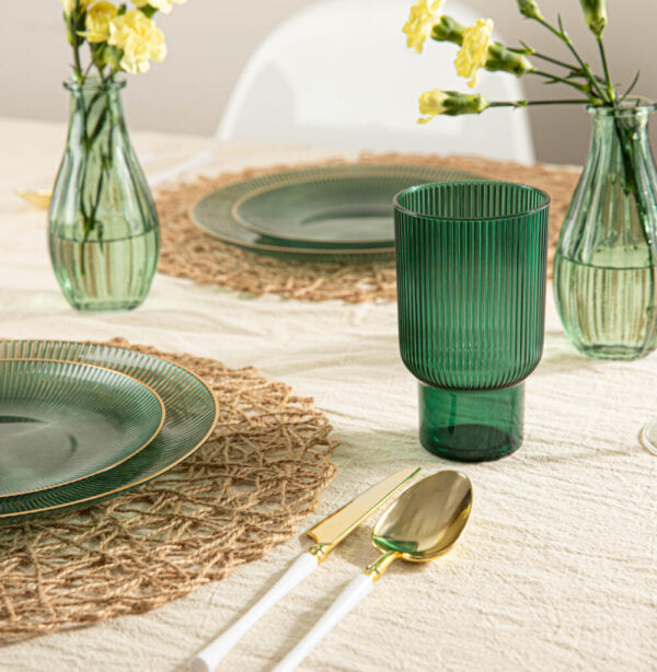 Ribbed Tumblers 12 oz Green - The Closeout Connection