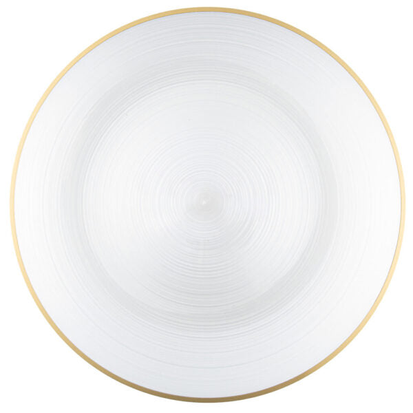 Crystal Chargers Gold Rimmed (4 count) - The Closeout Connection