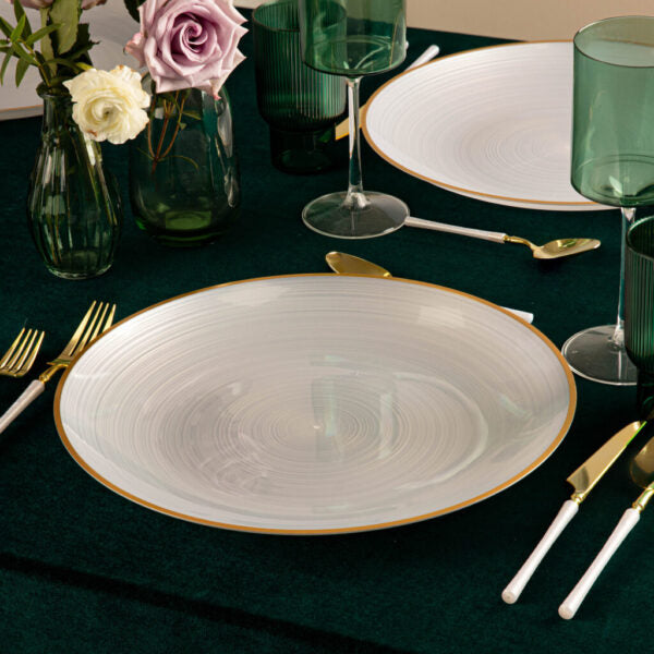 Crystal Chargers Gold Rimmed (4 count) - The Closeout Connection