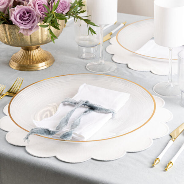 Crystal Chargers Gold Rimmed (4 count) - The Closeout Connection