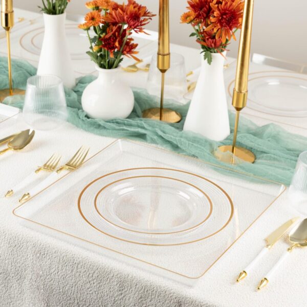 Rippled Gold Rim Plates - 7" & 10" Combo
