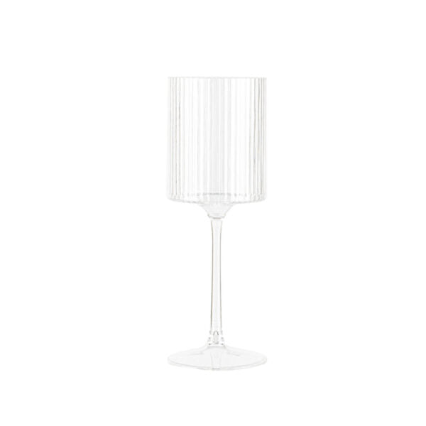 Ribbed Square Wine Glass 8.5 oz - 5 Count - The Closeout Connection