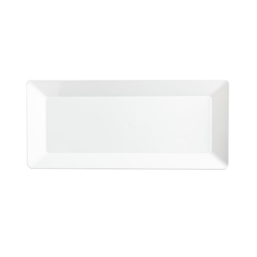 Rectangle Serving Tray 7 in x 15.75 in White - The Closeout Connection