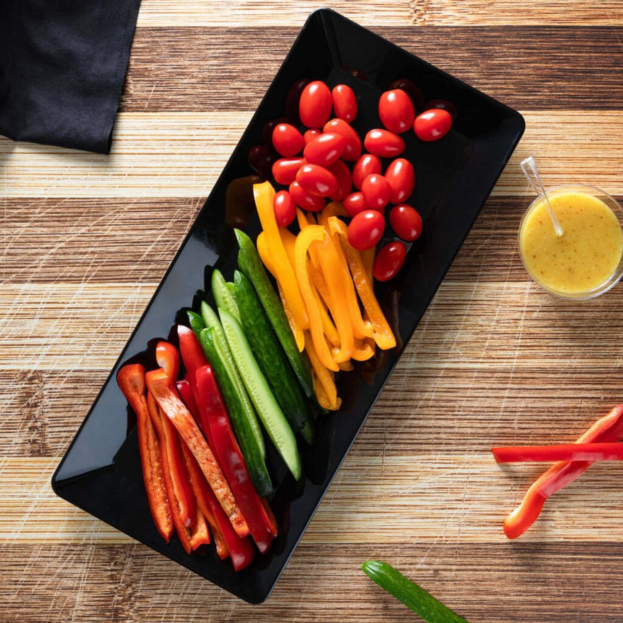 Black Rectangle Serving Tray 7″ x 15.75″ - The Closeout Connection