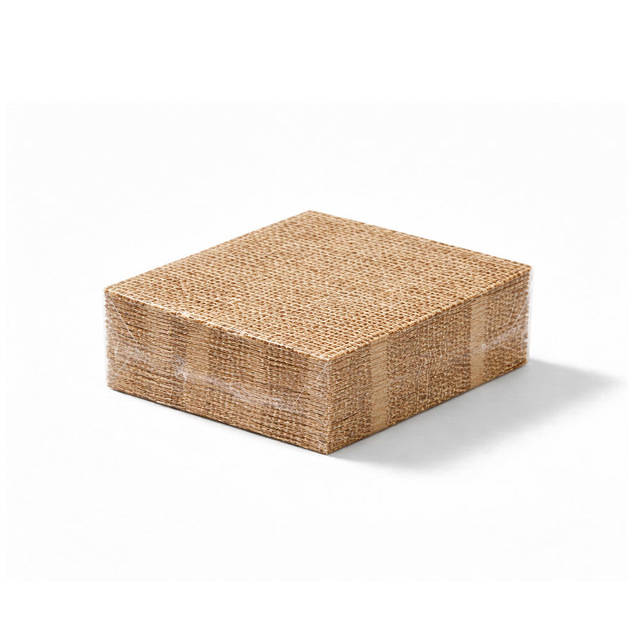 Burlap Print Cocktail Napkins - 40 Count - The Closeout Connection
