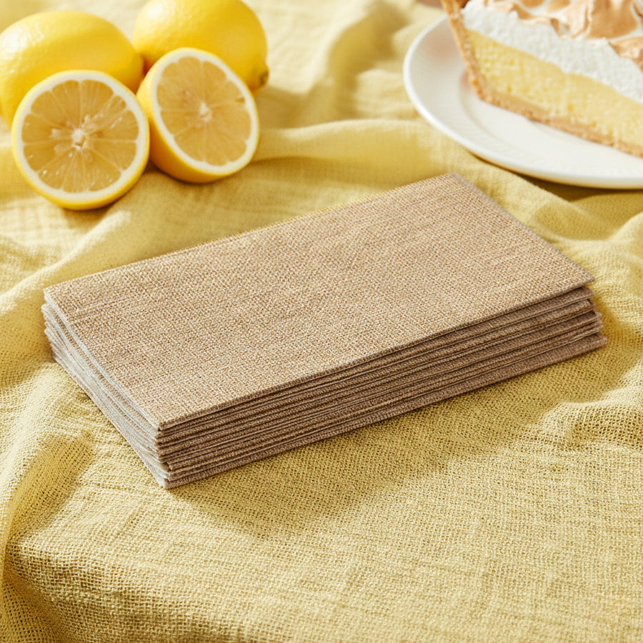 Burlap Print Guest Towel Napkins - 20 Count - The Closeout Connection