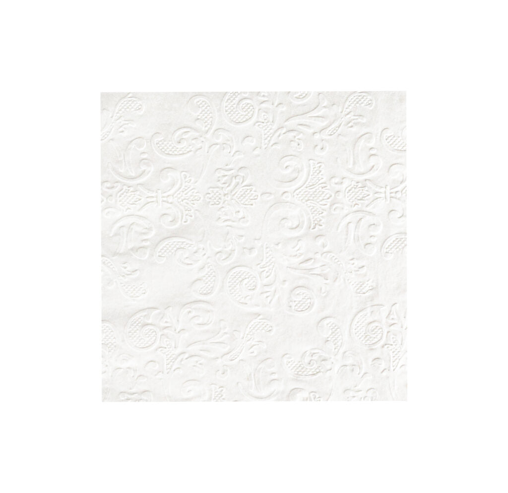White Embossed Cocktail Napkins - 40 Count