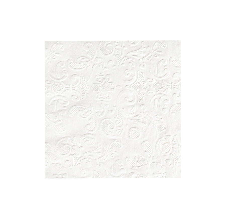 White Embossed Cocktail Napkins - 40 Count