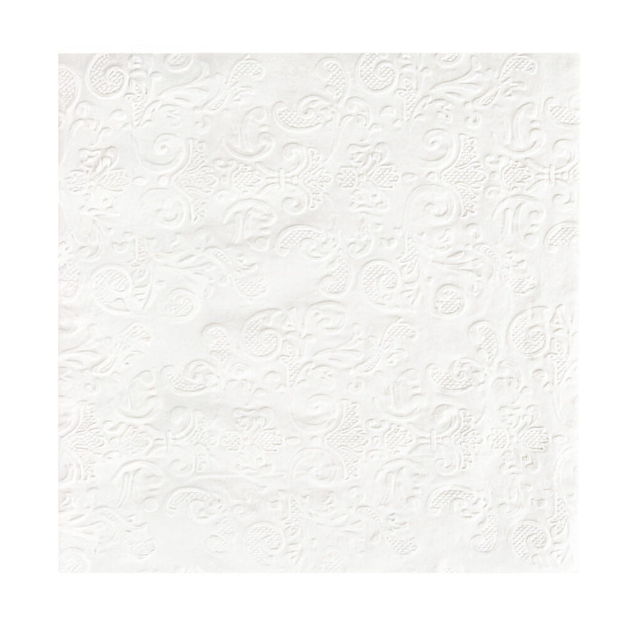 White Embossed Lunch Napkins - 40 Count
