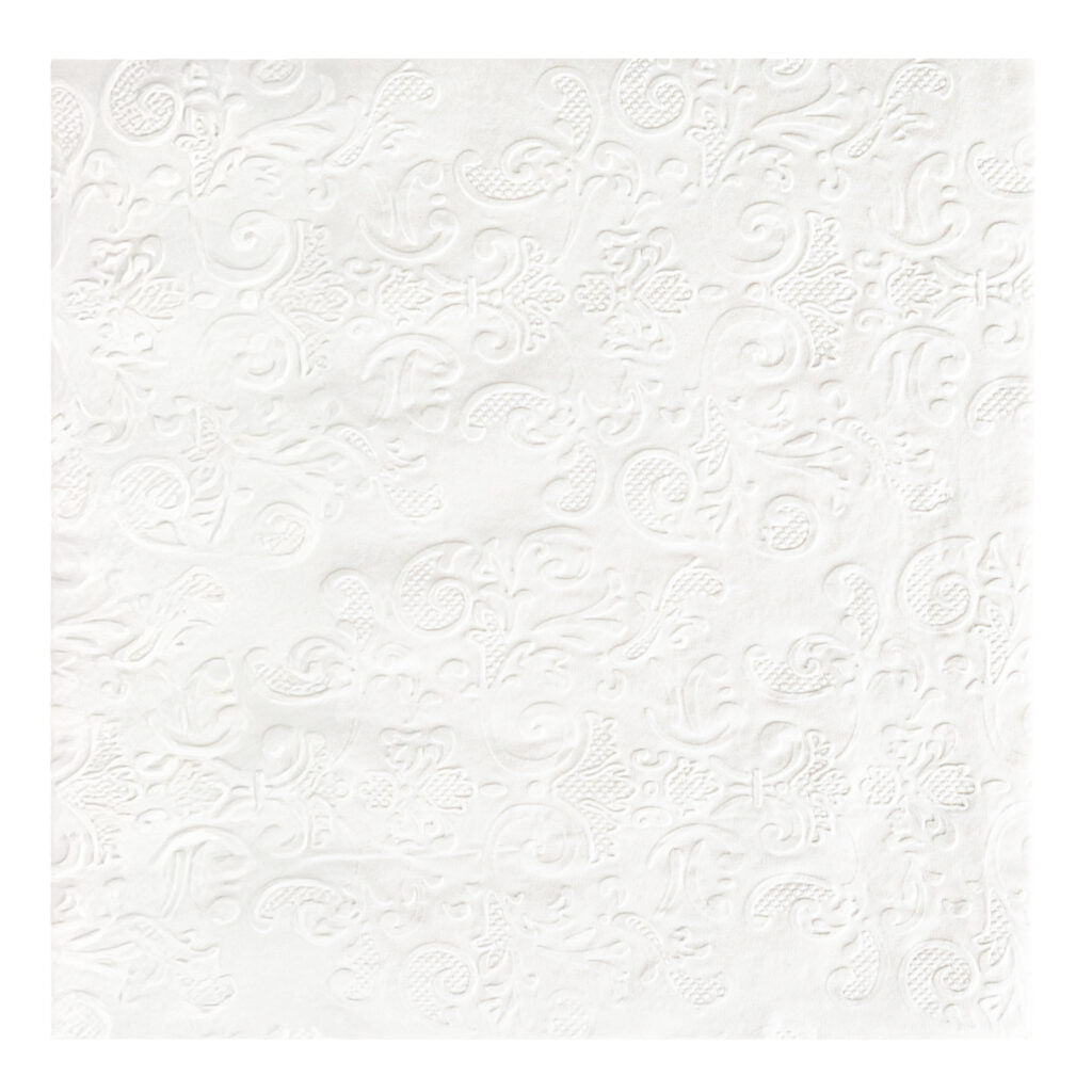White Embossed Dinner Napkins - 20 Count