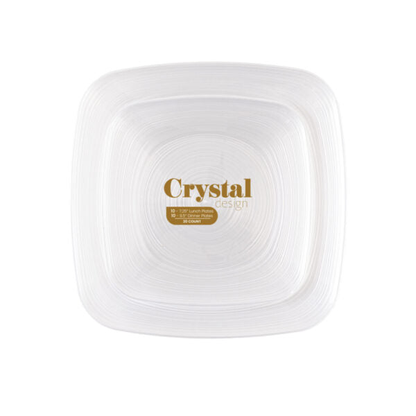 Crystal Square Square Pearl Combo - 7.25" & 9.5"