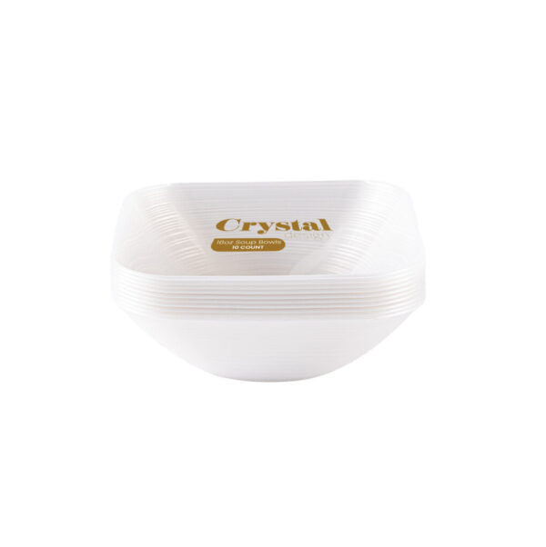 Crystal Square Pearl Bowl 16 oz - 10 Count